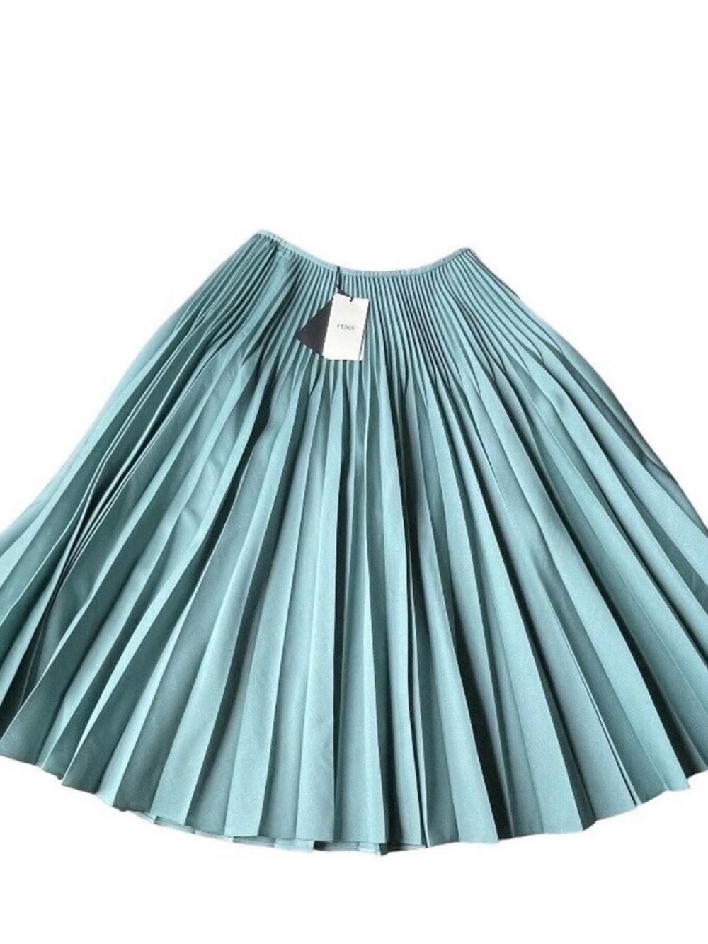 Fendi Pleated Midi Skirt in Teal 36 - Picture 4 of 5
